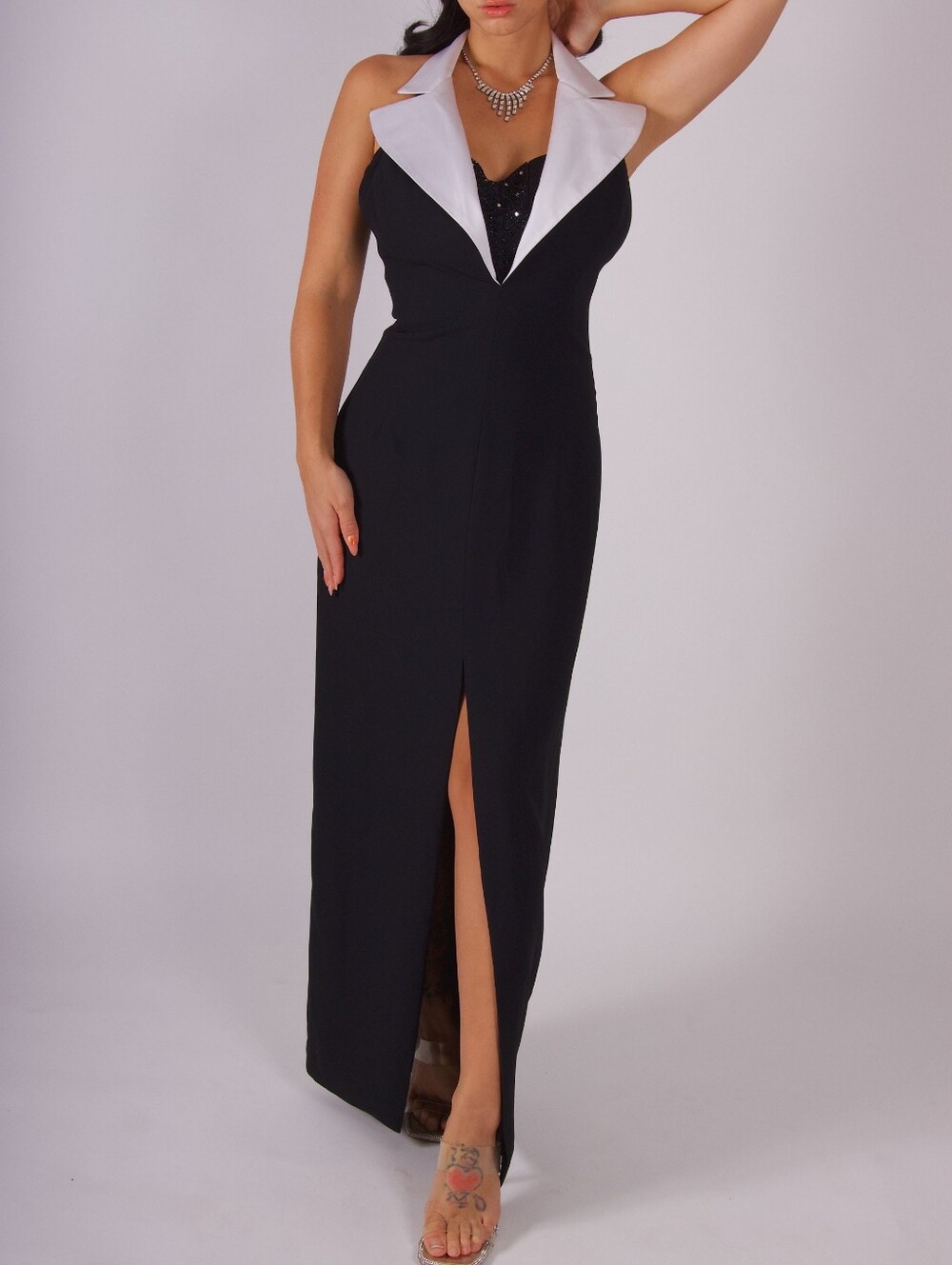 Vintage 90's 'Ever Beauty' Classic and Sexy Black Tuxedo Dress Size 8P